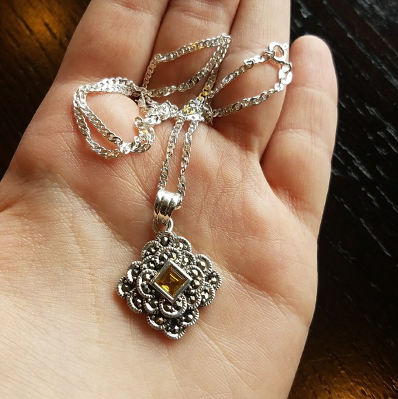 Jewelry - NWOT 925 Sterling Silver Citrine Necklace